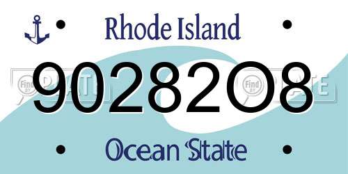 90282O8 Rhode Island License Plate