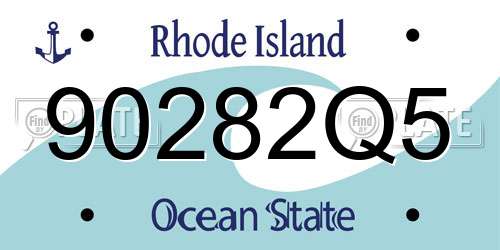 90282Q5 Rhode Island License Plate