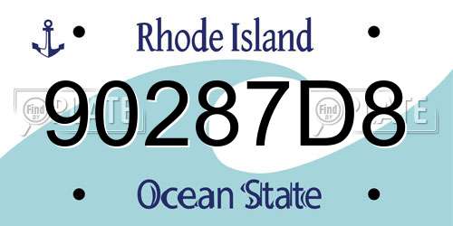 90287D8 Rhode Island License Plate