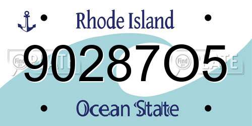 90287O5 Rhode Island License Plate