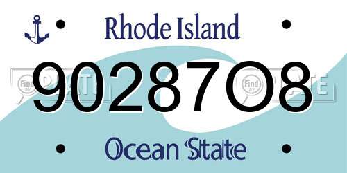 90287O8 Rhode Island License Plate
