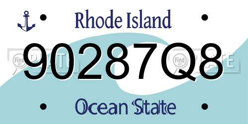 90287Q8 Rhode Island License Plate