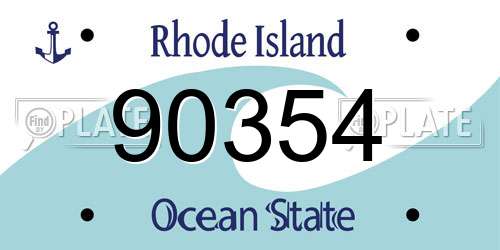 90354 Rhode Island License Plate
