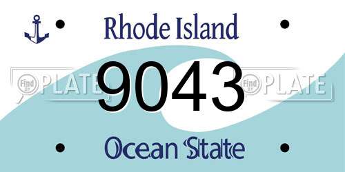 9043 Rhode Island License Plate