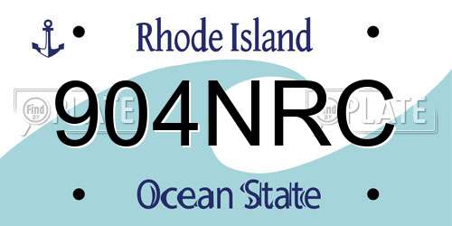 904NRC Rhode Island License Plate