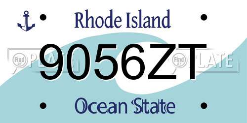 9056ZT Rhode Island License Plate