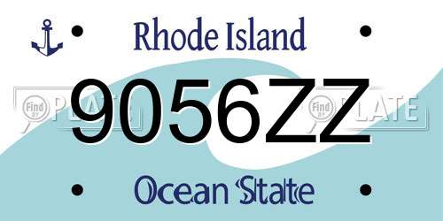 9056ZZ Rhode Island License Plate