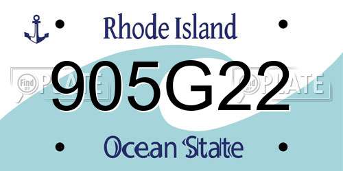 905G22 Rhode Island License Plate