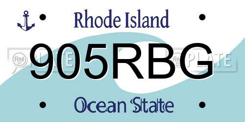 905RBG Rhode Island License Plate