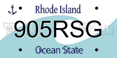 905RSG Rhode Island License Plate