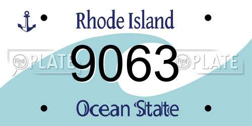 9063 Rhode Island License Plate