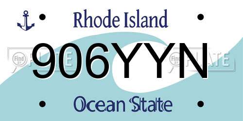 906YYN Rhode Island License Plate