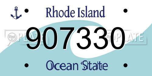907330 Rhode Island License Plate