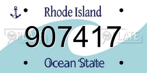 907417 Rhode Island License Plate