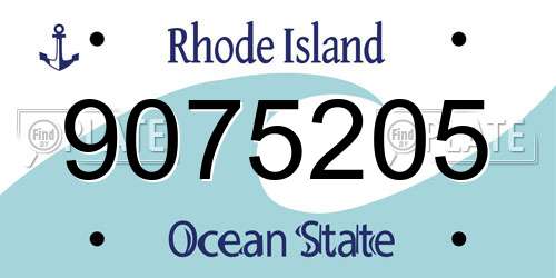 9075205 Rhode Island License Plate