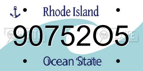 90752O5 Rhode Island License Plate