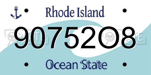 90752O8 Rhode Island License Plate