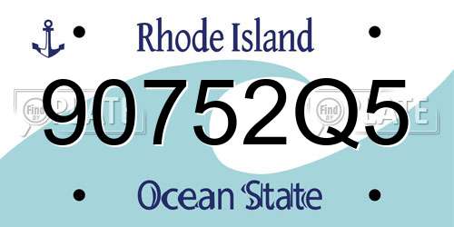 90752Q5 Rhode Island License Plate