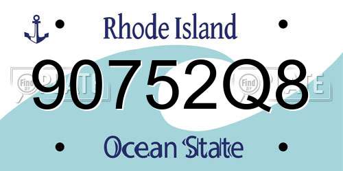 90752Q8 Rhode Island License Plate