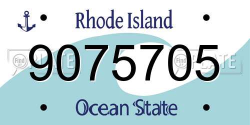 9075705 Rhode Island License Plate