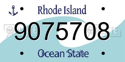 9075708 Rhode Island License Plate