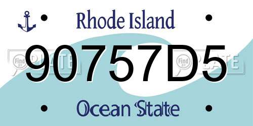 90757D5 Rhode Island License Plate