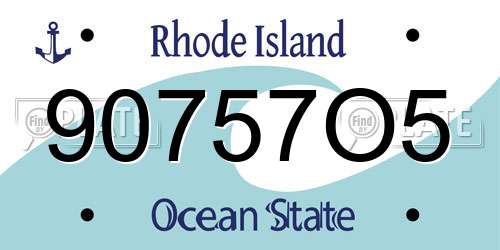 90757O5 Rhode Island License Plate