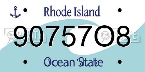 90757O8 Rhode Island License Plate