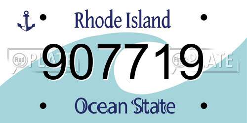 907719 Rhode Island License Plate