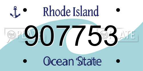 907753 Rhode Island License Plate