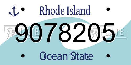9078205 Rhode Island License Plate