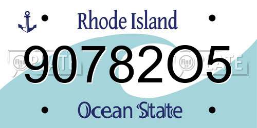 90782O5 Rhode Island License Plate