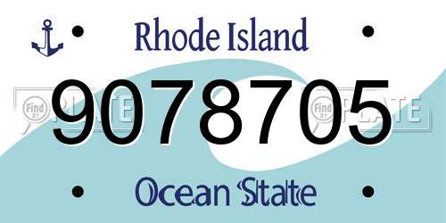 9078705 Rhode Island License Plate