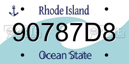 90787D8 Rhode Island License Plate