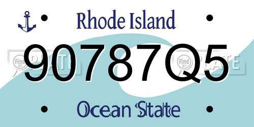 90787Q5 Rhode Island License Plate