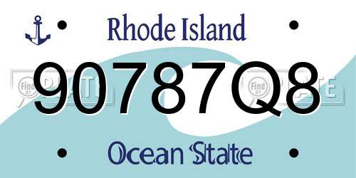 90787Q8 Rhode Island License Plate