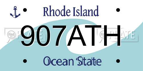 907ATH Rhode Island License Plate