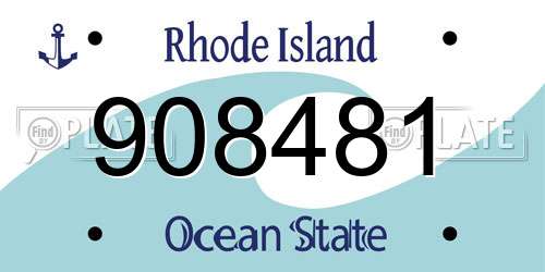 908481 Rhode Island License Plate