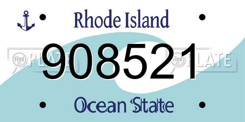908521 Rhode Island License Plate