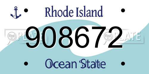 908672 Rhode Island License Plate