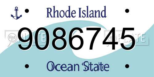 9086745 Rhode Island License Plate