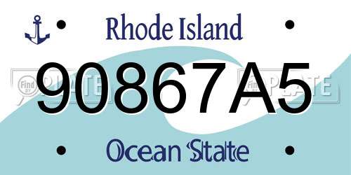 90867A5 Rhode Island License Plate