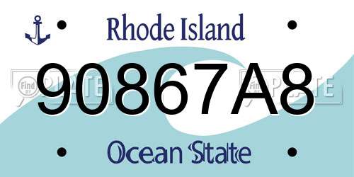 90867A8 Rhode Island License Plate