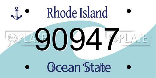 90947 Rhode Island License Plate