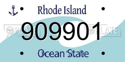 909901 Rhode Island License Plate