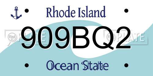 909BQ2 Rhode Island License Plate