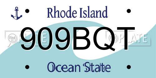 909BQT Rhode Island License Plate