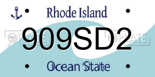 909SD2 Rhode Island License Plate