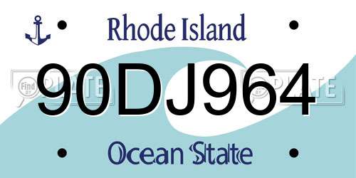 90DJ964 Rhode Island License Plate