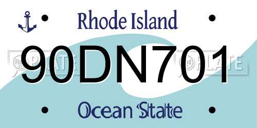 90DN701 Rhode Island License Plate